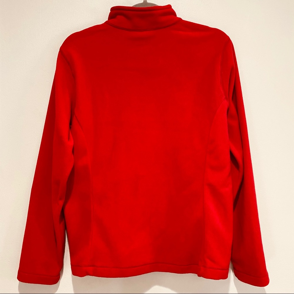 LANDS END Thermcheck Pullover Fleece Red Size M 10 - 12 - Picture 2 of 5